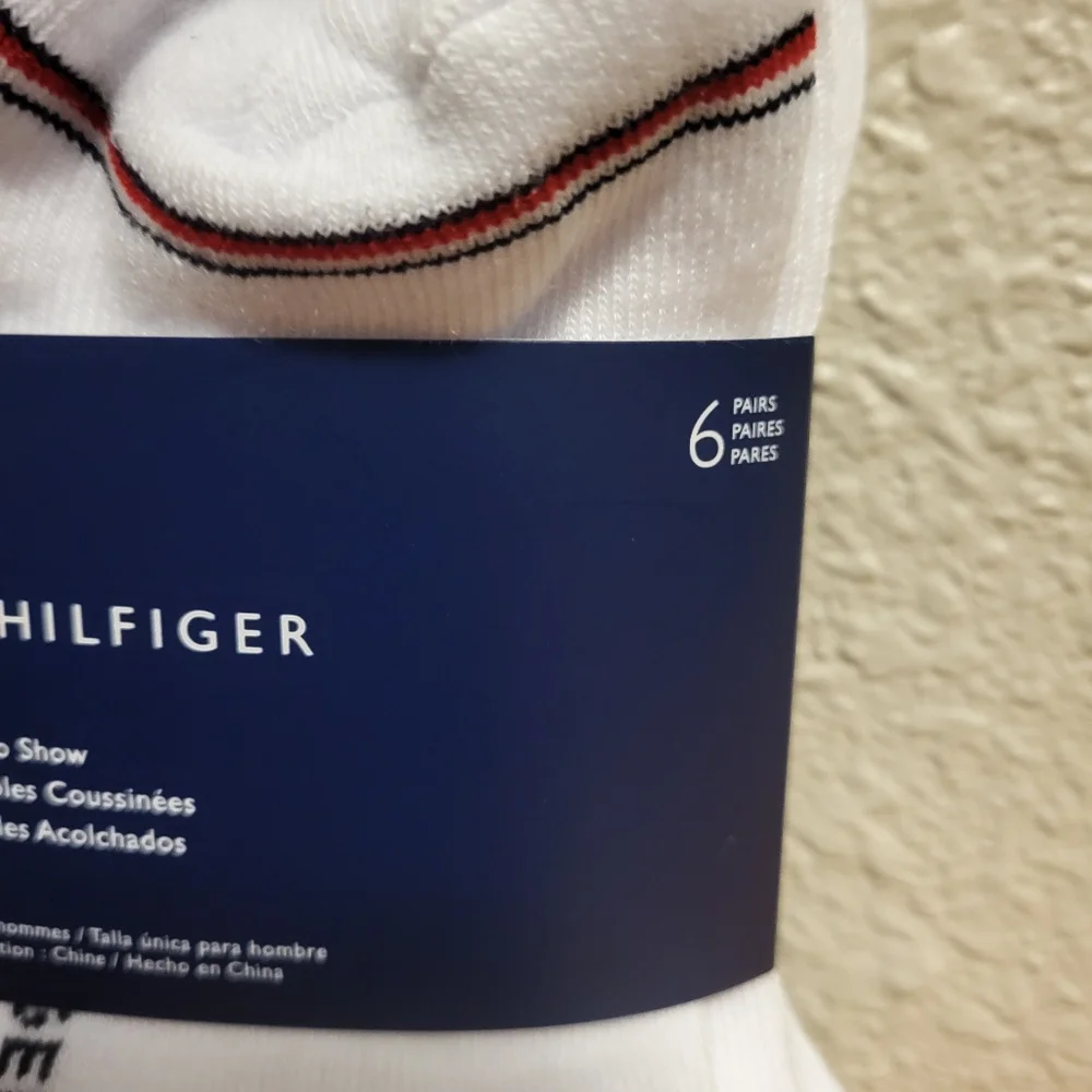 NWT 12 Pairs Tommy Hilfiger White Cushion No Show Socks Men's One Size